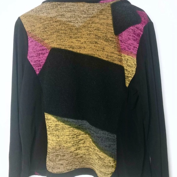 Color Blocked Blazer Cardigan Canada Bali Stretchy Pockets Loop Clasp - Picture 3 of 3